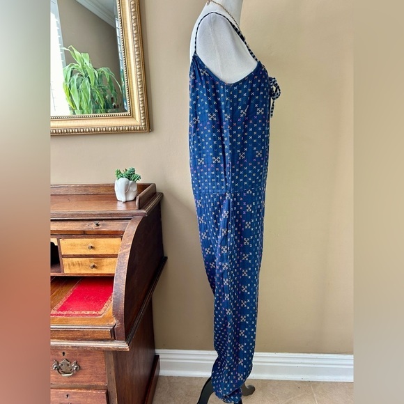 Ace & Jig Tie Neck Jumpsuit Sleeveless Jumper Overall Onesie Romper Blue Size XS - Picture 4 of 11